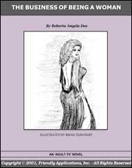 The Business of Being a Woman by Roberta Angela Dee. A woman in a dress looks back over her shoulder, her thigh completely exposed