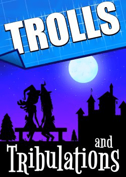 Trolls and Tribulations by Rooibos Chai features two young witches leaning against each other, staring at the moon