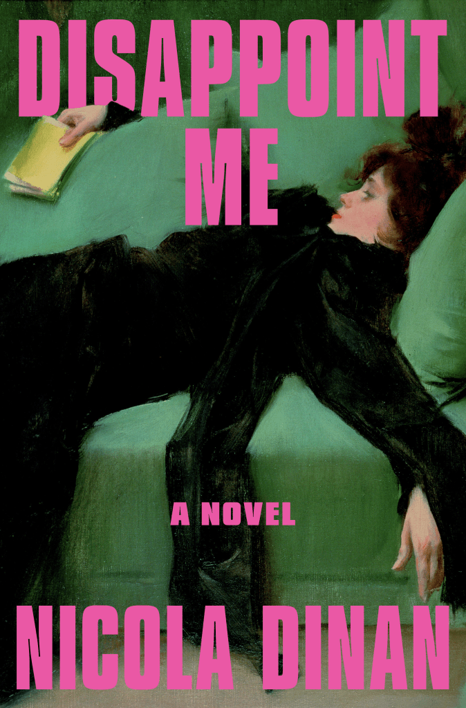 Disappoint me by Nicola Dinan has a disappointed person lying on a couch holding a book, renaissance painting style